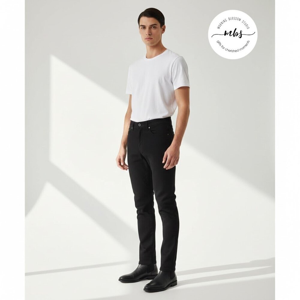 Adriano‎ Goldschmied Tellis Modern Slim High Waist Jeans Black Men 32x32